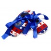 Red White Blue Striped Stars Crib Shoes With Royal Blue Ribbon S569 